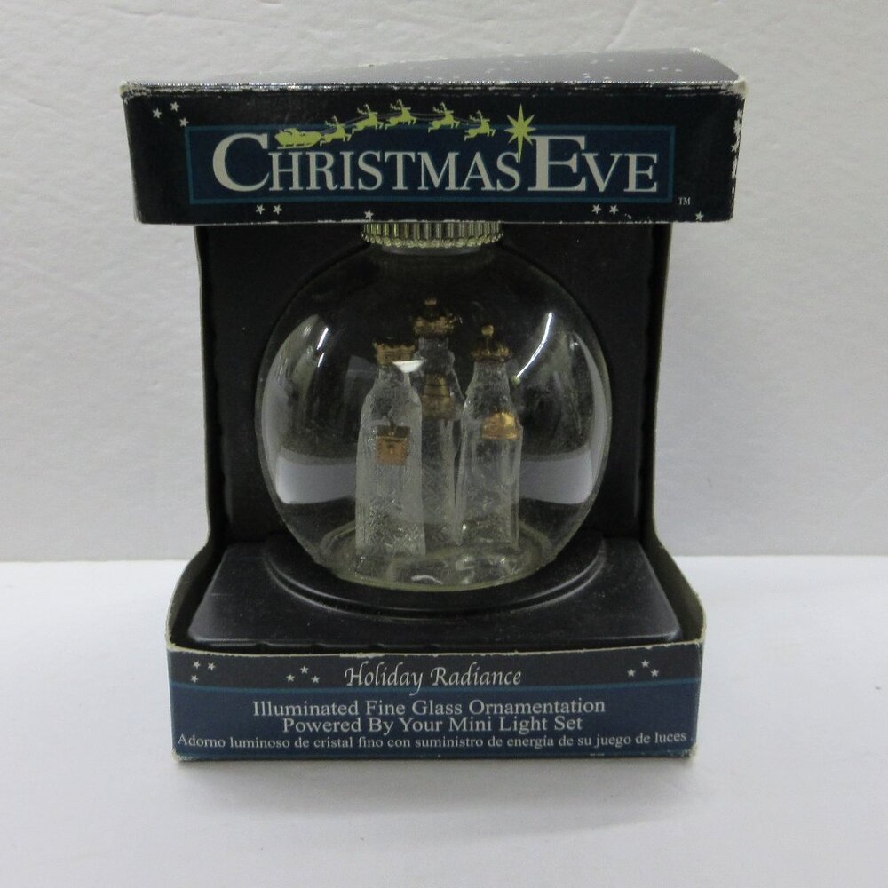 2005 Cavanagh Christmas Eve Holiday Radiance Illuminated Wisemen Glass Ornament